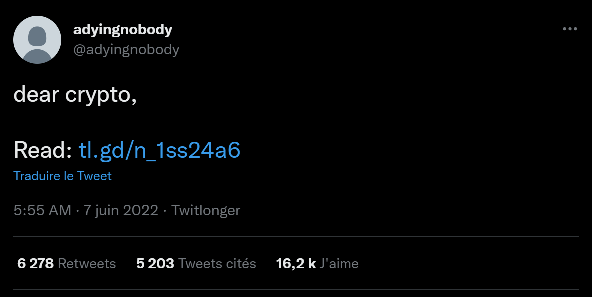 le tweet en question